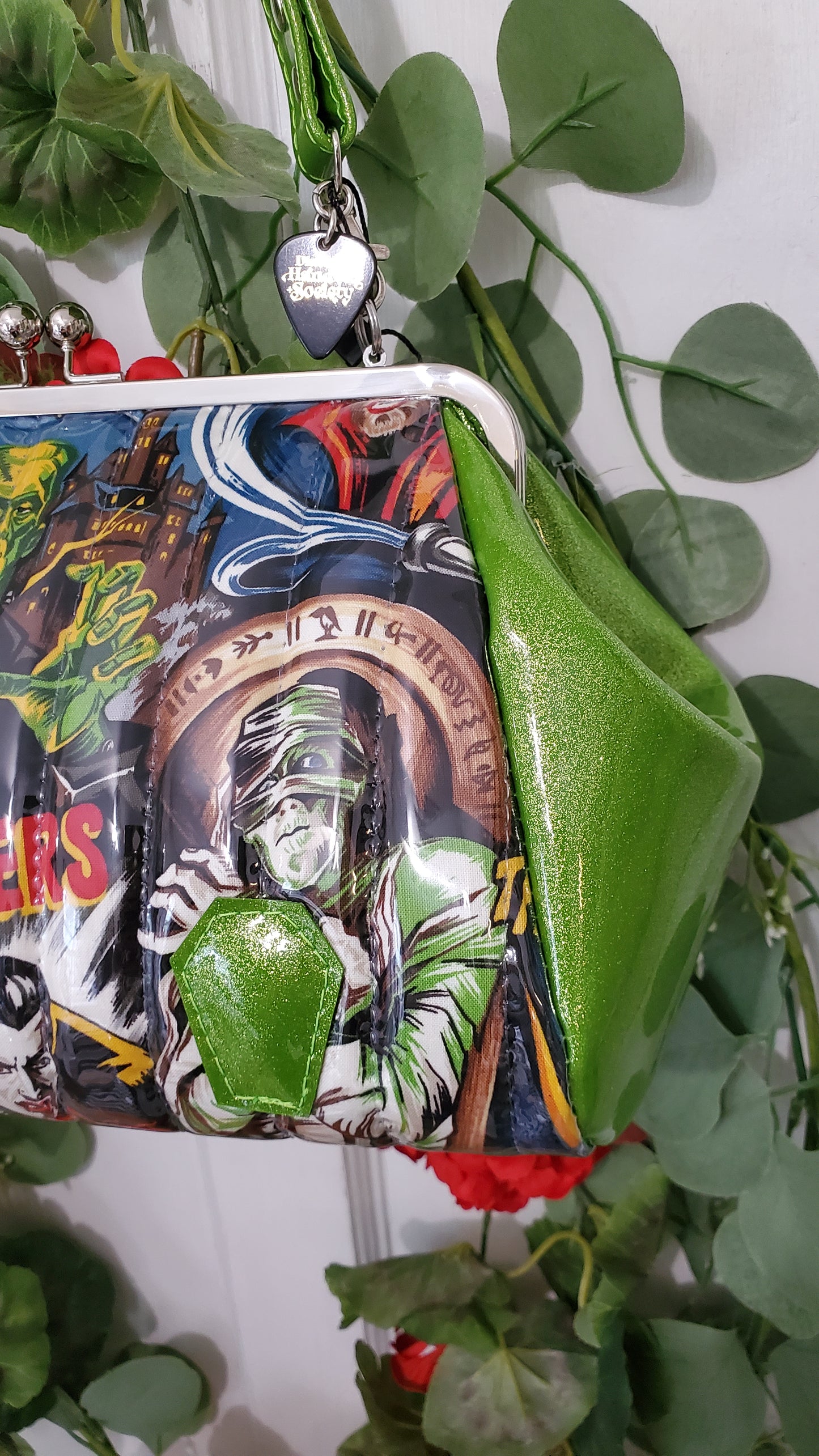 Green Monster Large Kisslock Handbag