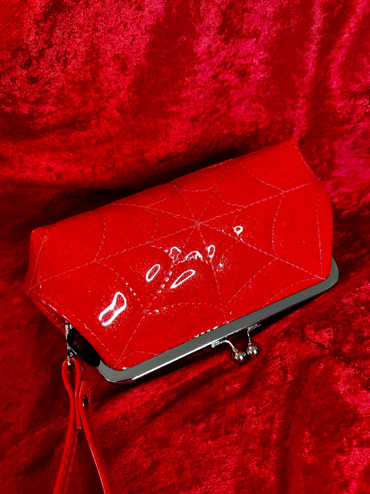 Red Spiderweb Mini Kisslock Bag