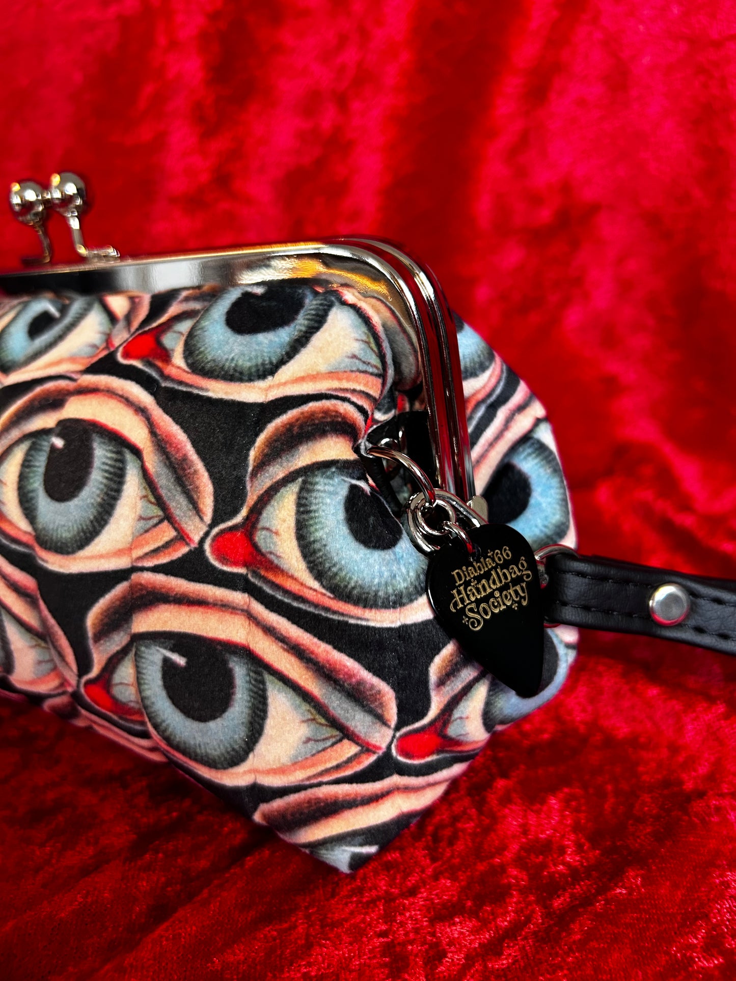 Creepy Eyes Mini Kisslock Handbag