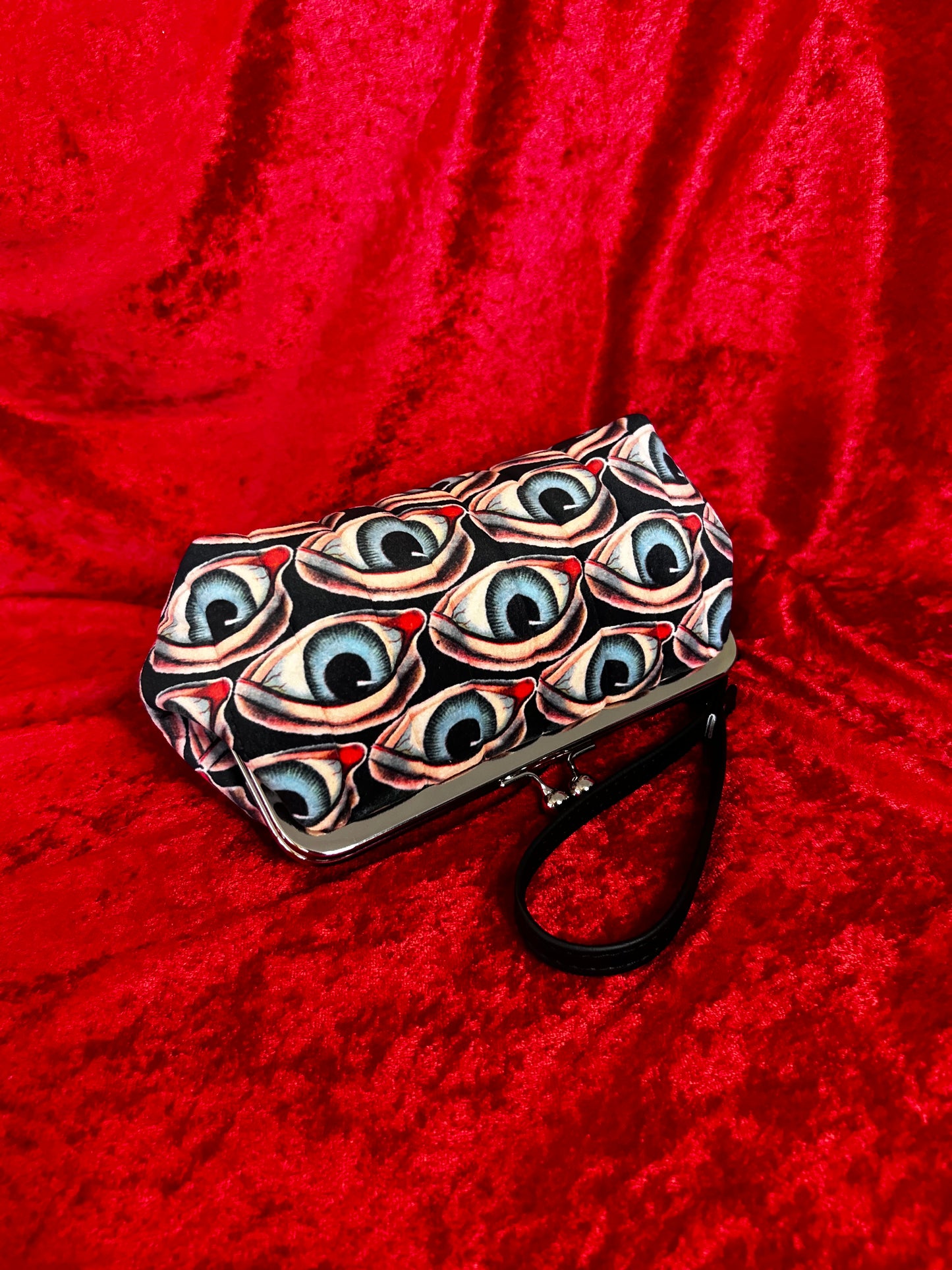 Creepy Eyes Mini Kisslock Handbag