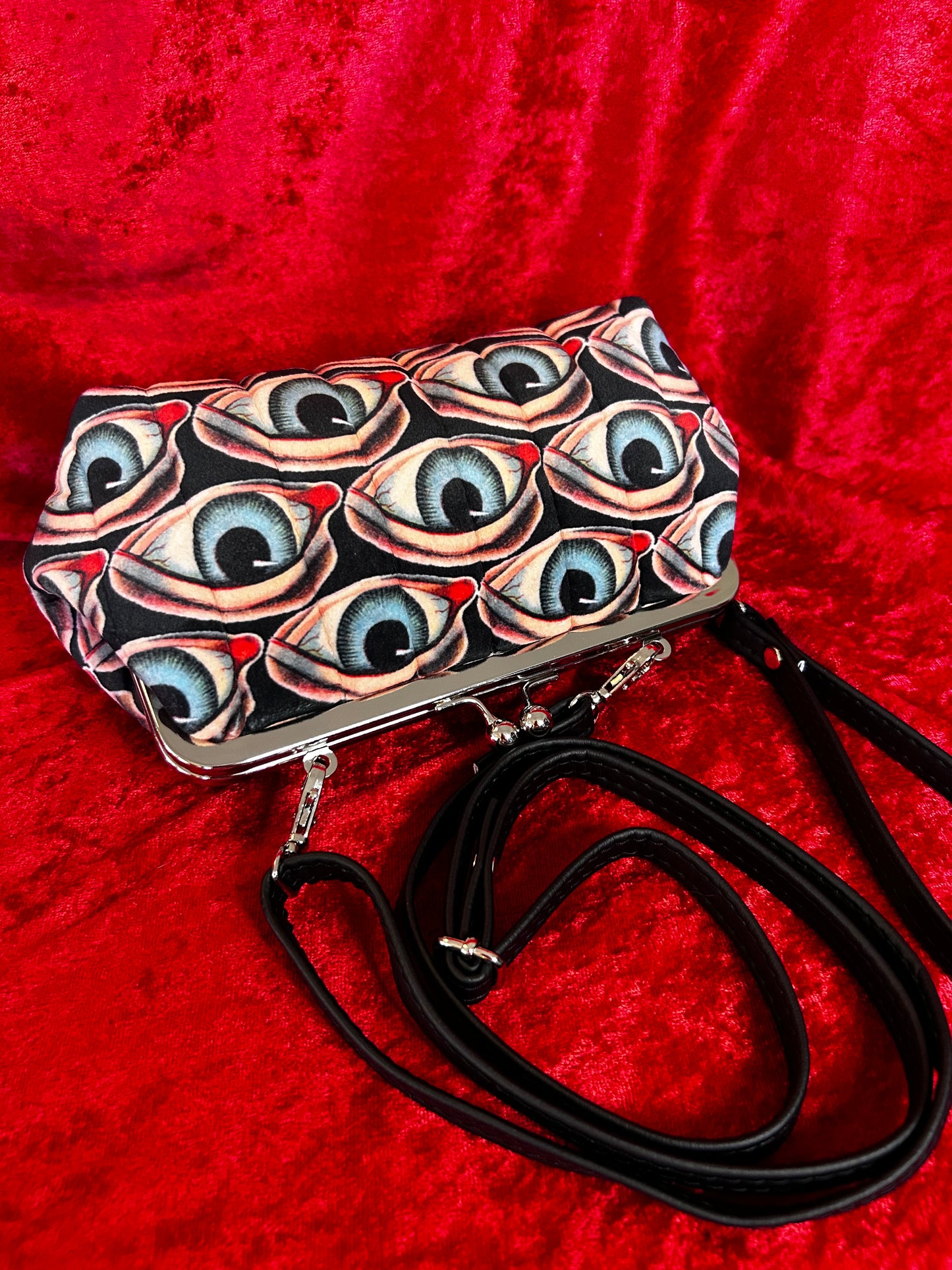 Creepy Eyes Mini Kisslock Handbag
