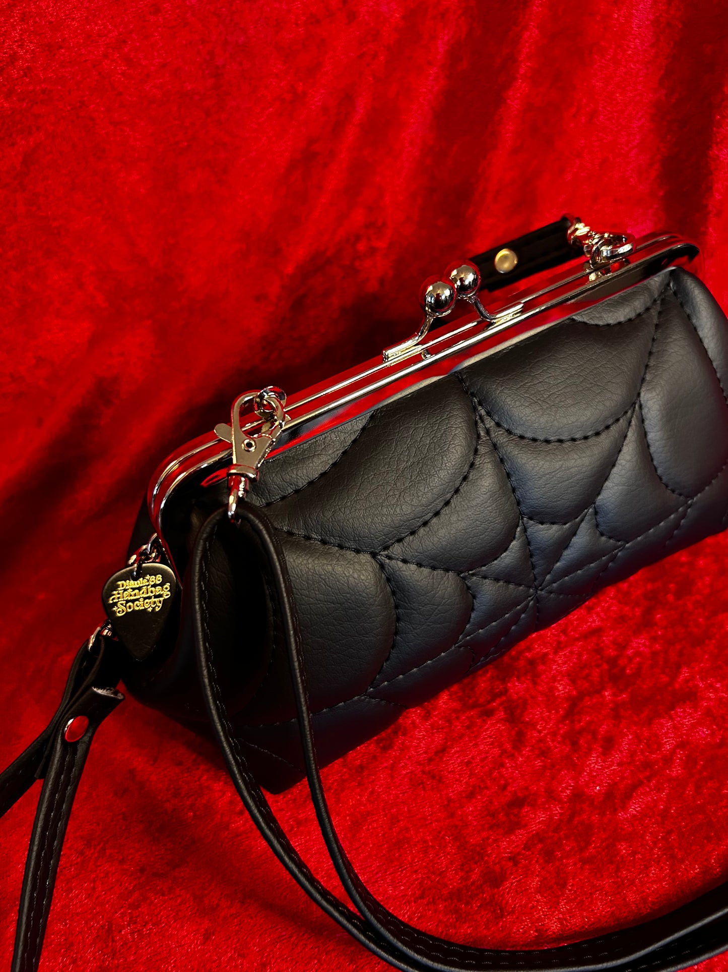 Black Spiderweb Mini Kisslock Bag