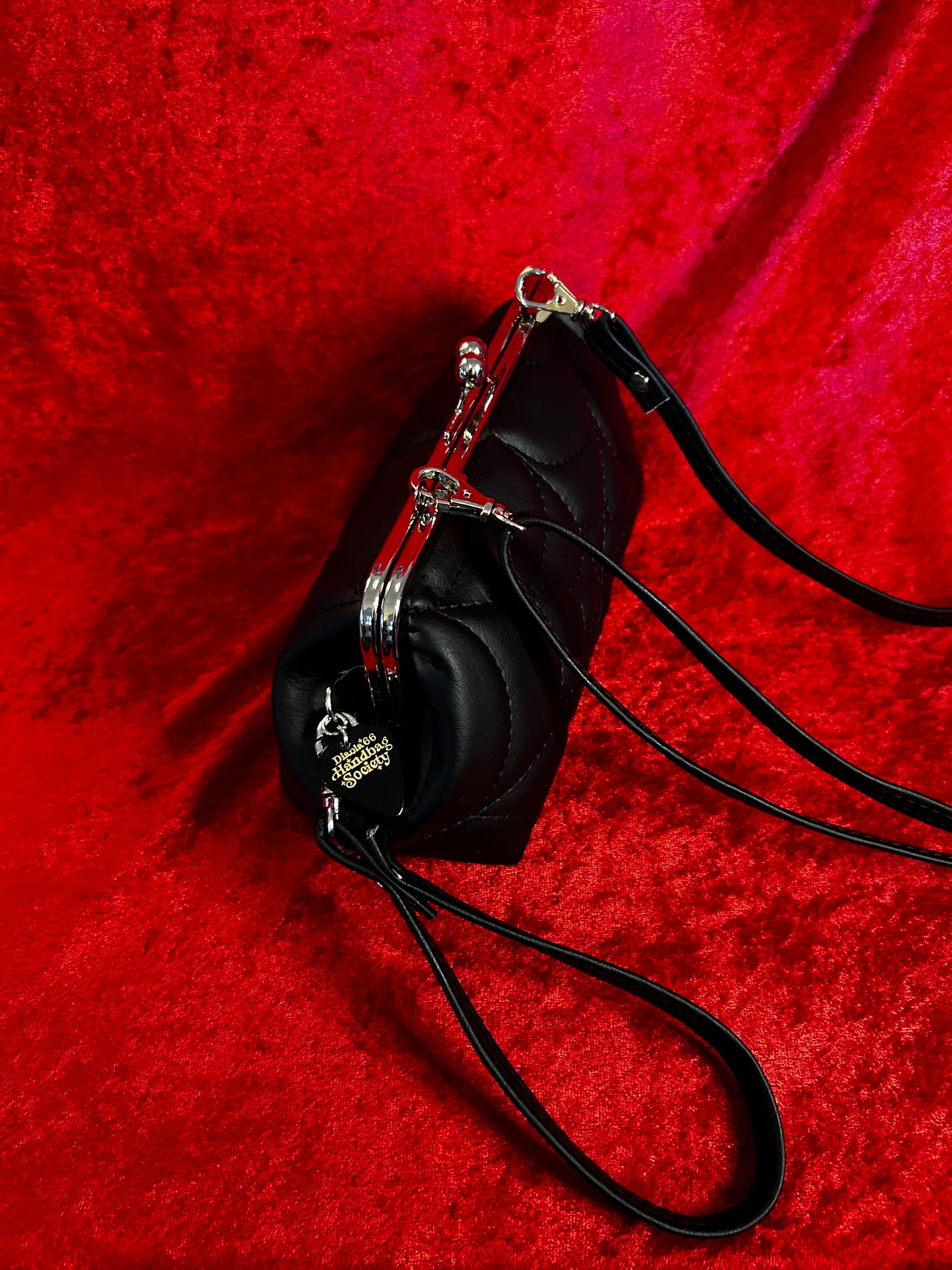 Black Spiderweb Mini Kisslock Bag