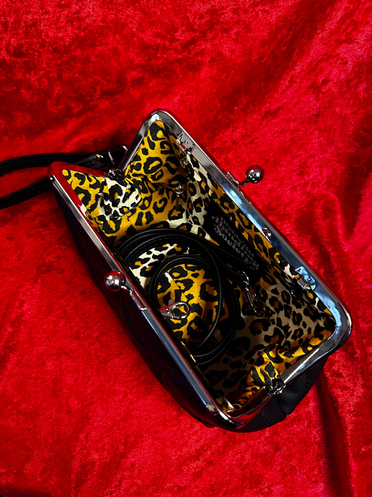 Black Spiderweb Mini Kisslock Bag