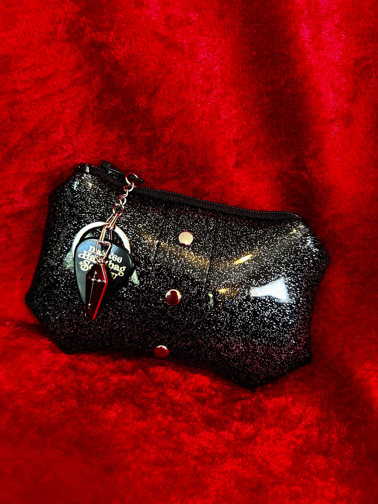 Gunmetal Glitter Galaxy Coin Pouch