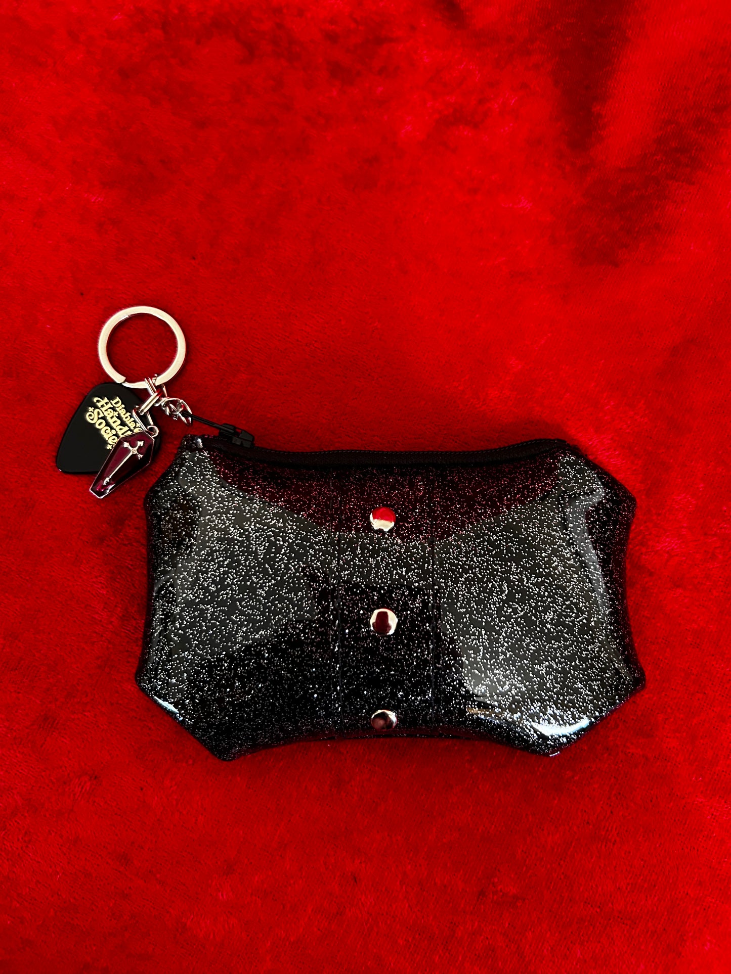 Gunmetal Glitter Galaxy Coin Pouch