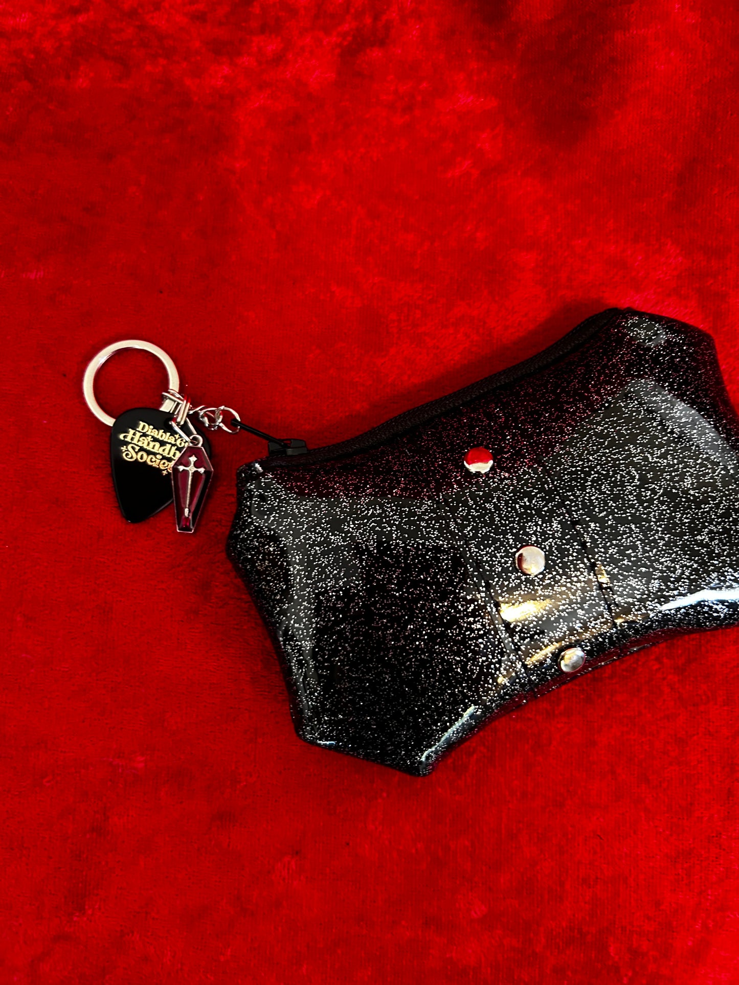 Gunmetal Glitter Galaxy Coin Pouch