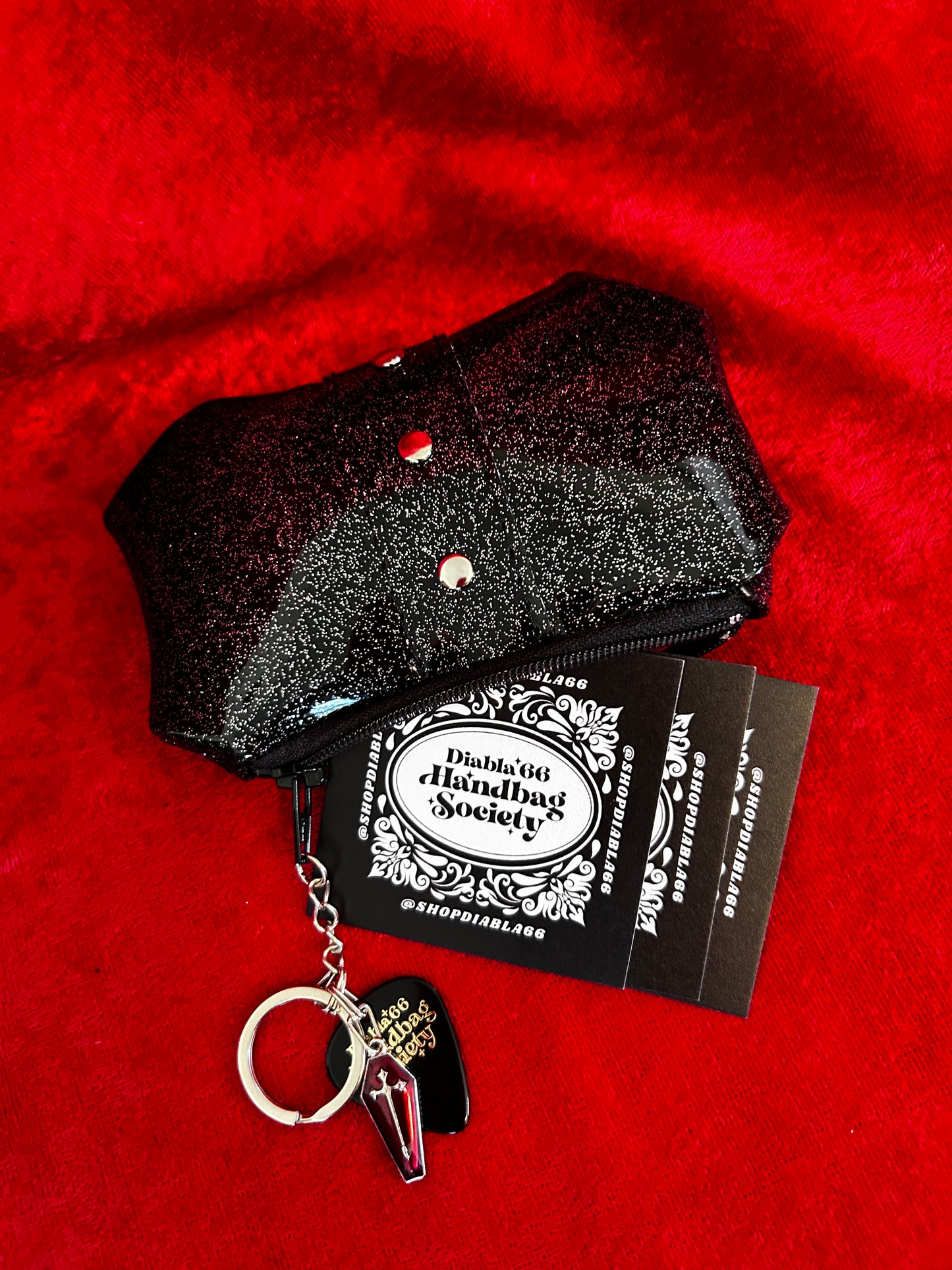 Gunmetal Glitter Galaxy Coin Pouch