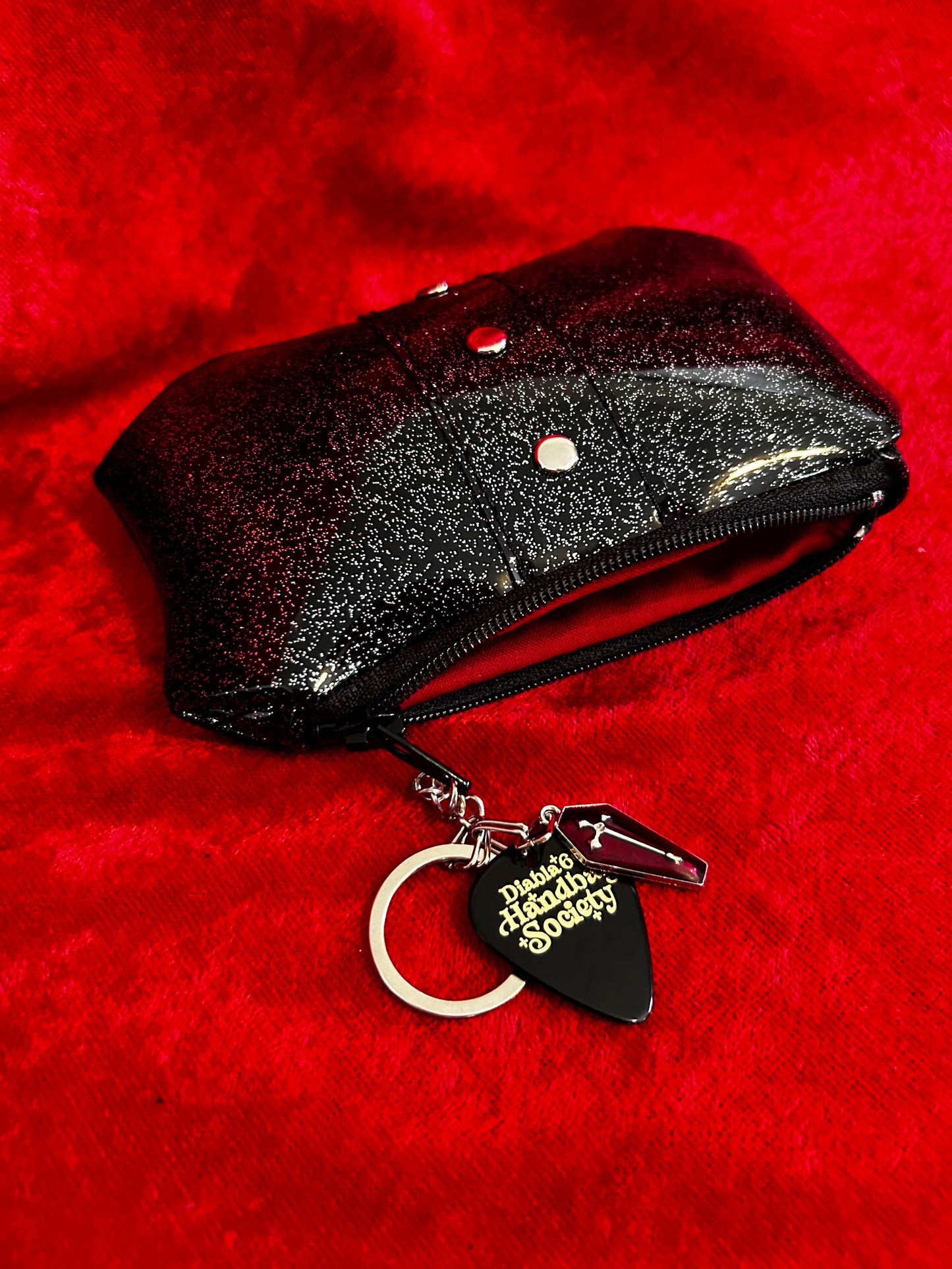 Gunmetal Glitter Galaxy Coin Pouch