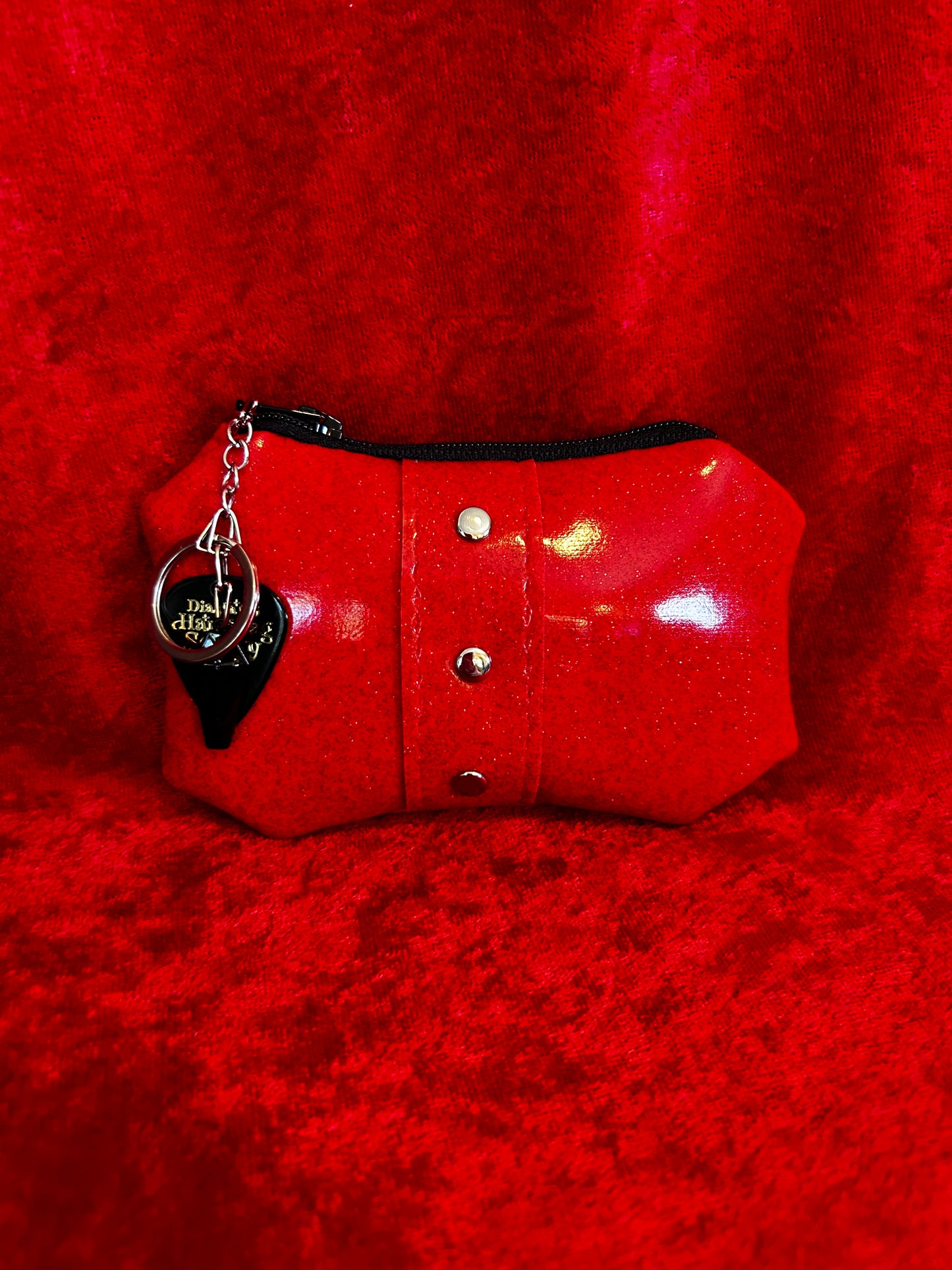 Red Glitter Galaxy Coin Pouch