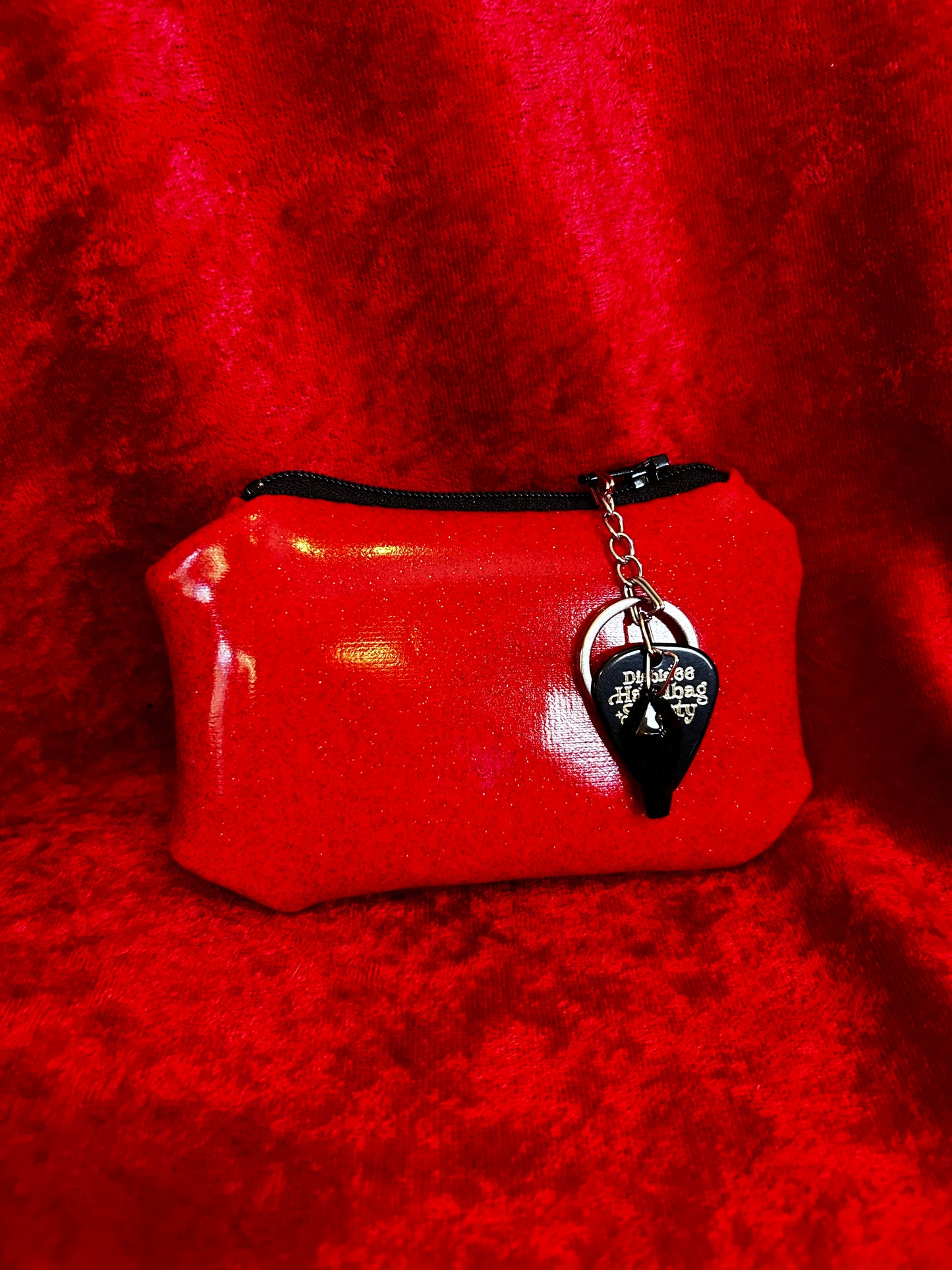 Red Glitter Galaxy Coin Pouch