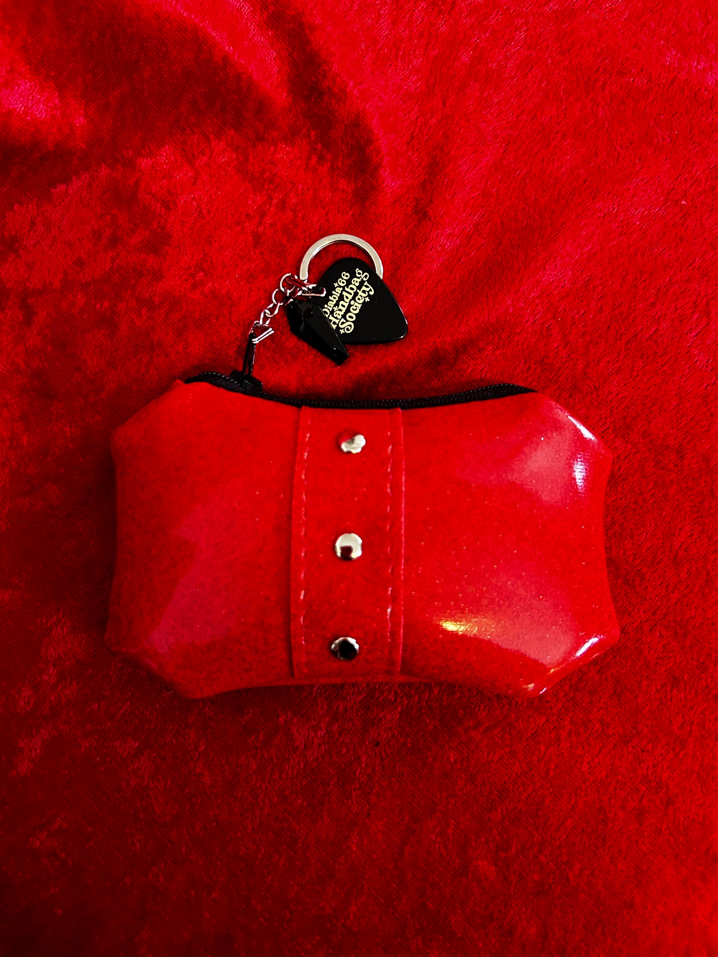 Red Glitter Galaxy Coin Pouch