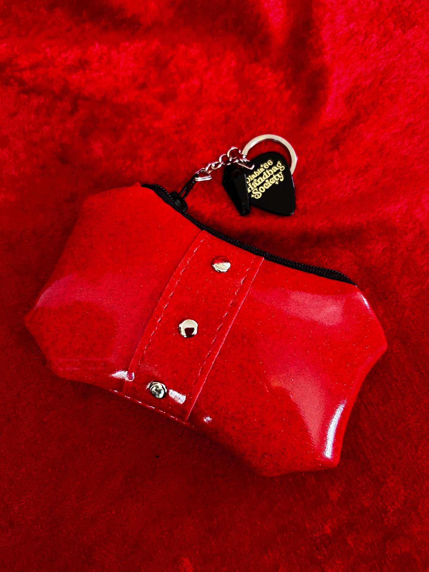 Red Glitter Galaxy Coin Pouch