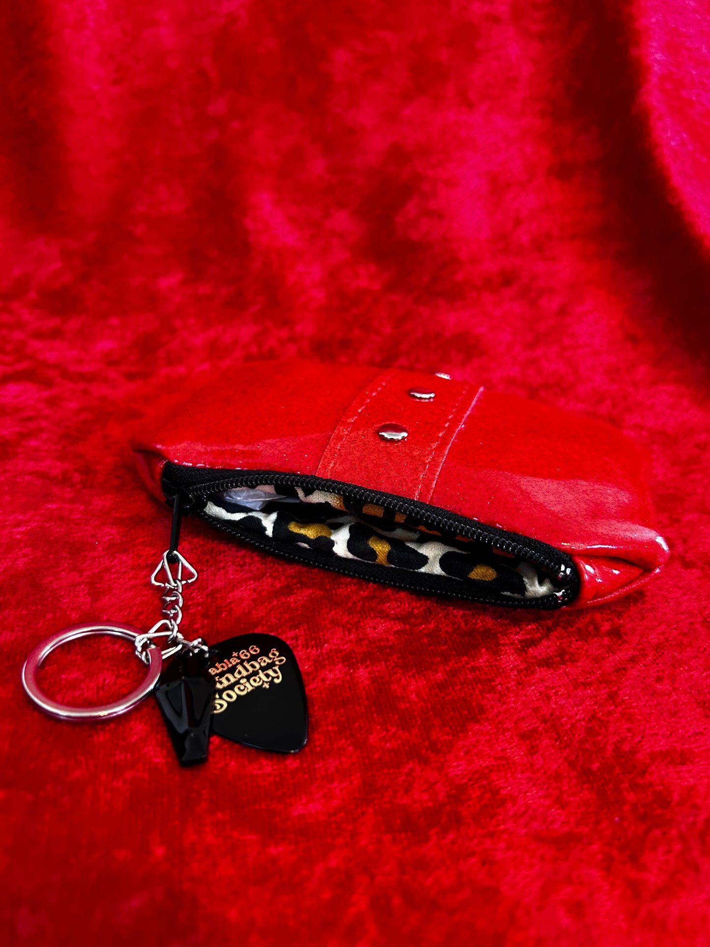 Red Glitter Galaxy Coin Pouch