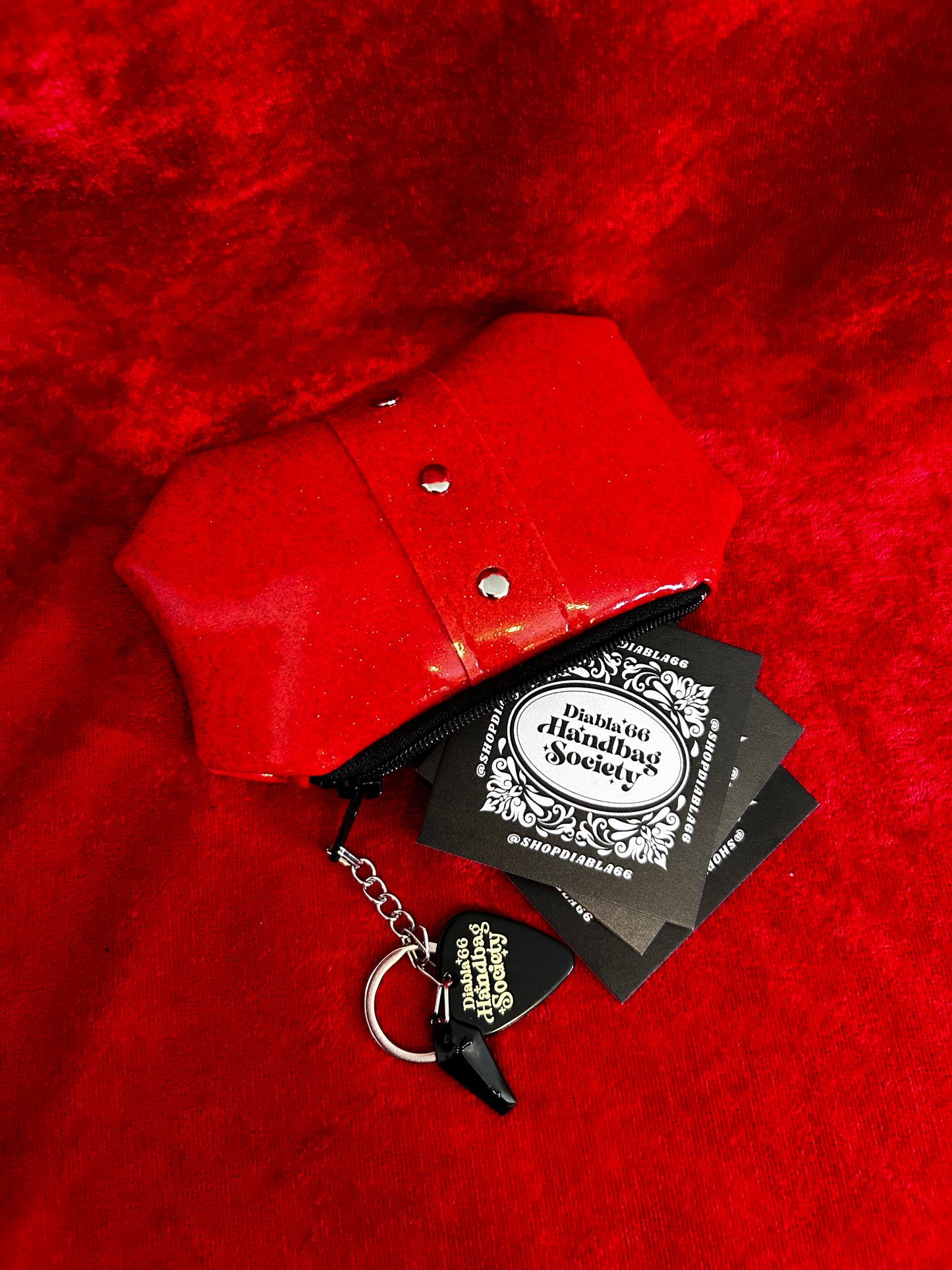 Red Glitter Galaxy Coin Pouch