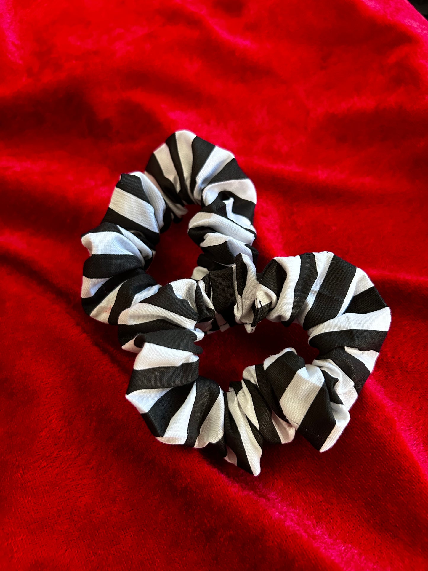 Beetlejuice Striped Print Hair Srunchie