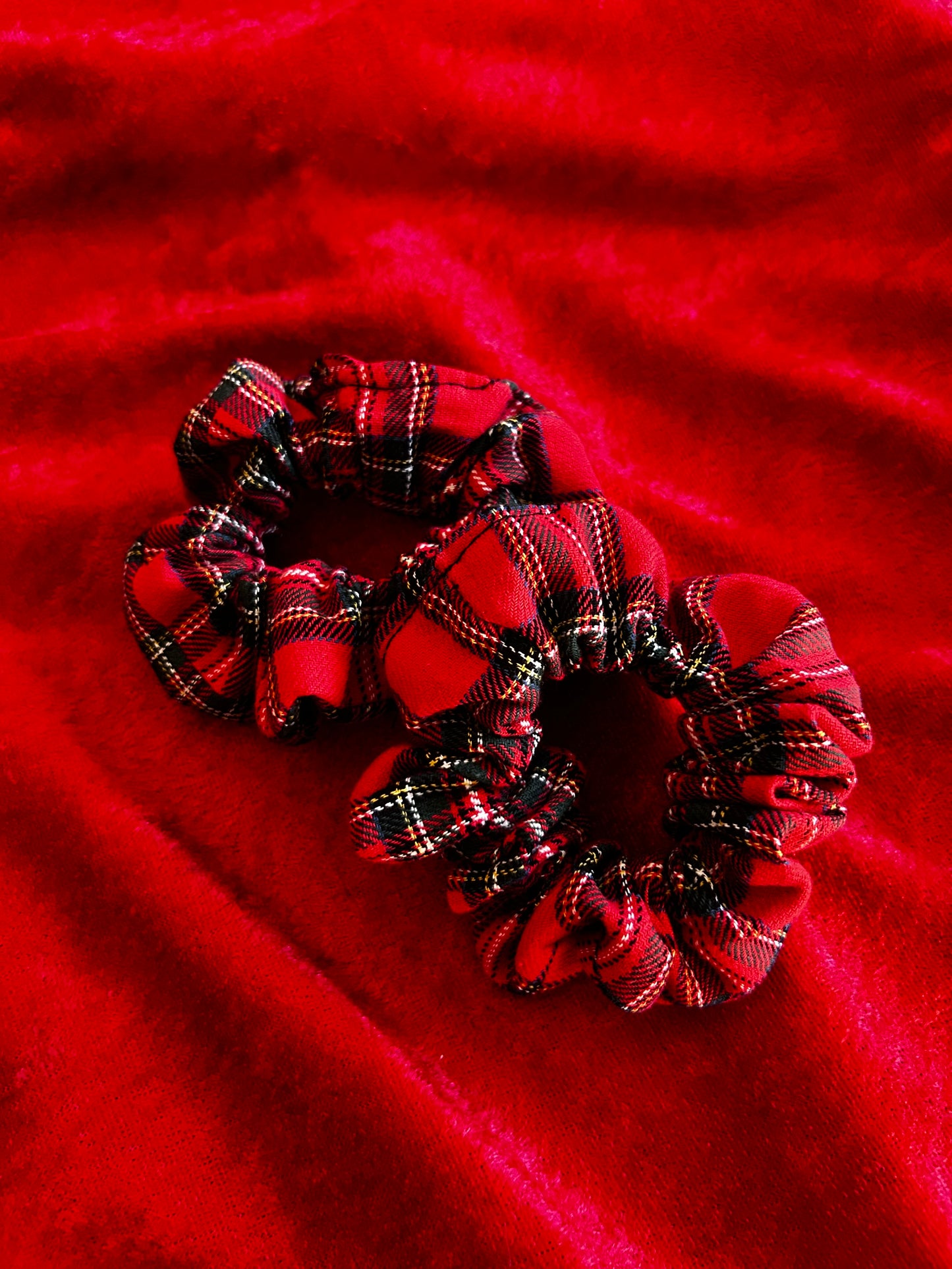 Xmas Punk Plaid Print Hair Scrunchie