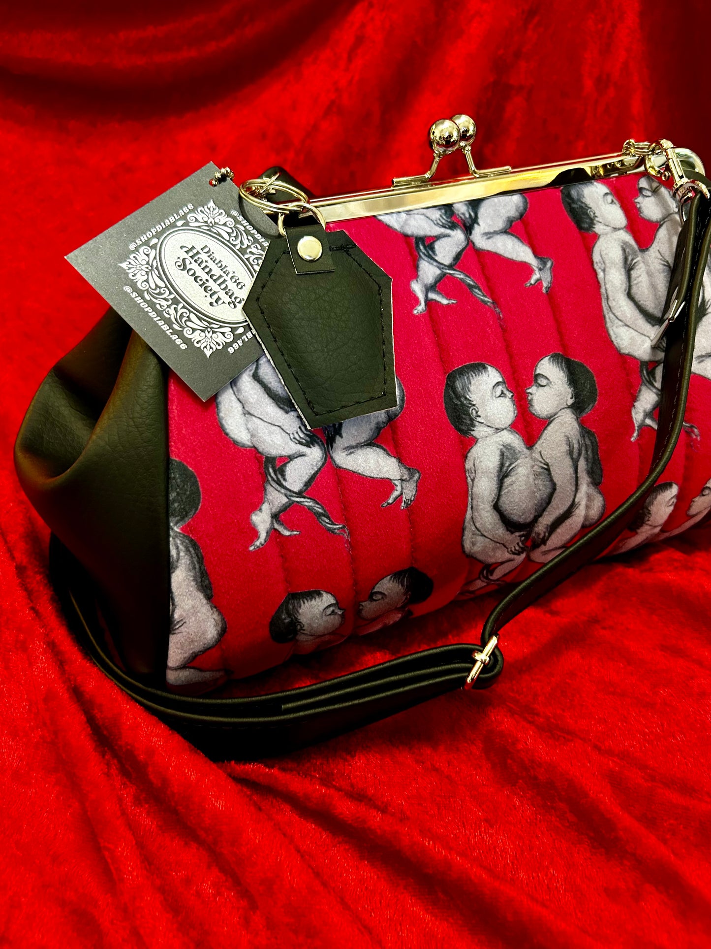 Conjoined Twins Large Kisslock Handbag