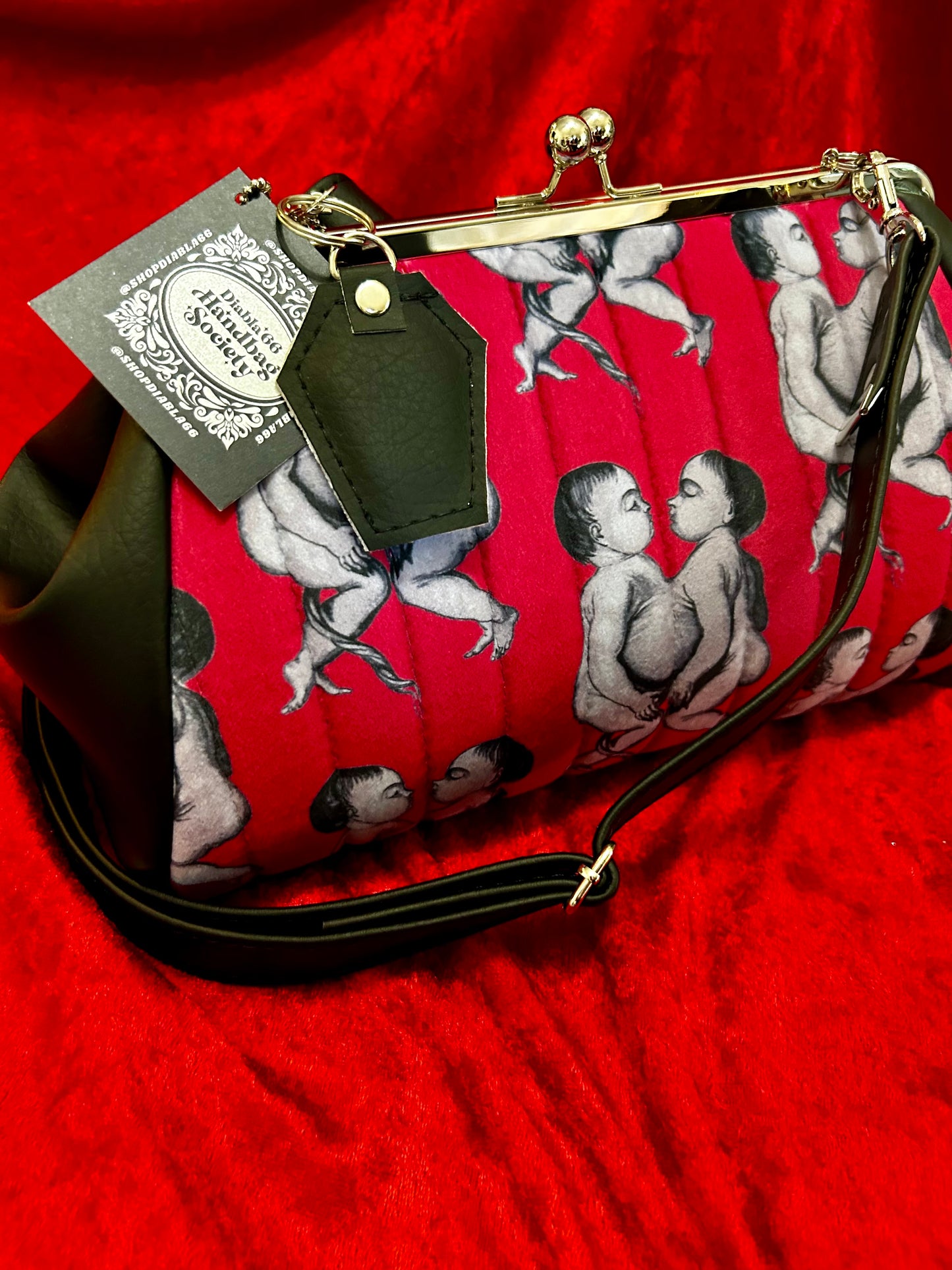 Conjoined Twins Large Kisslock Handbag