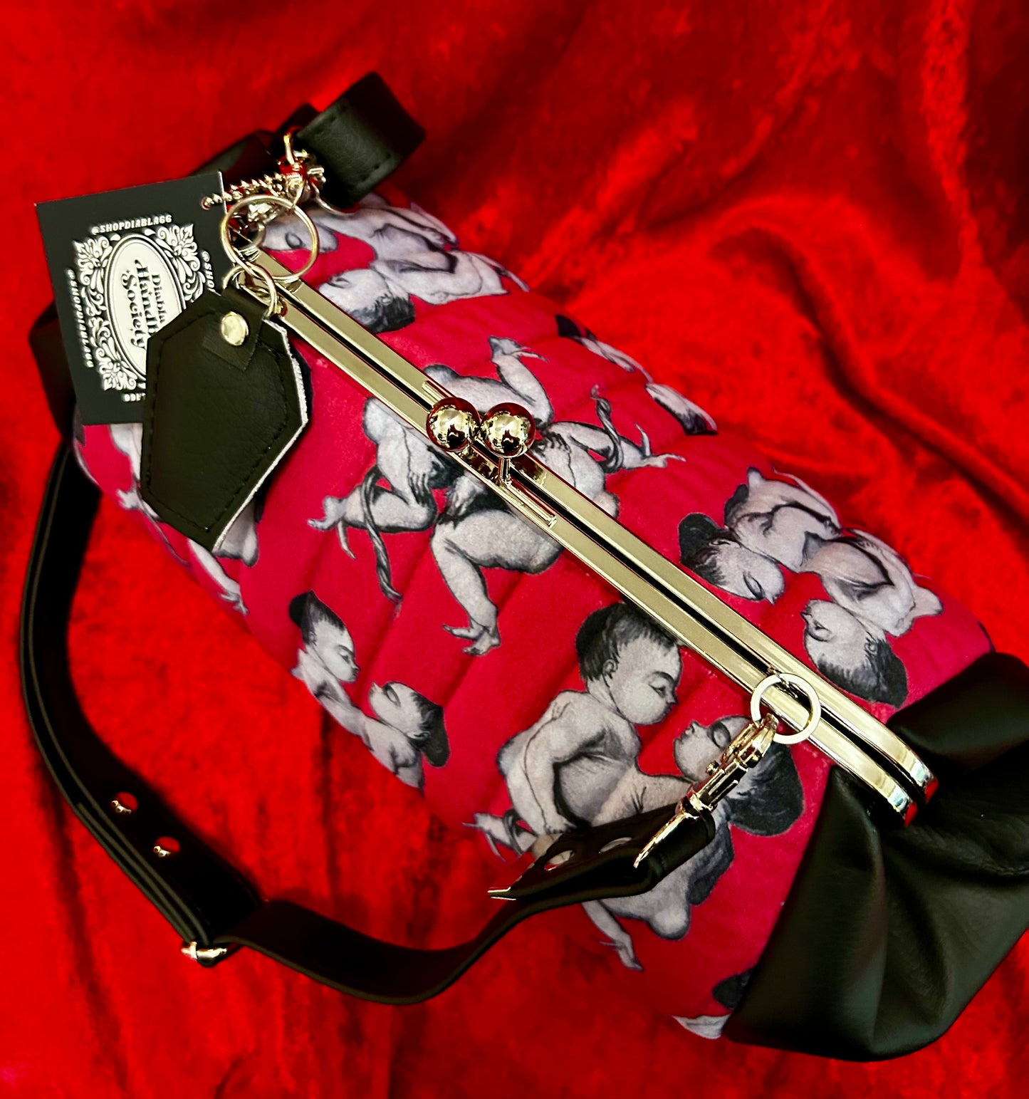 Conjoined Twins Large Kisslock Handbag