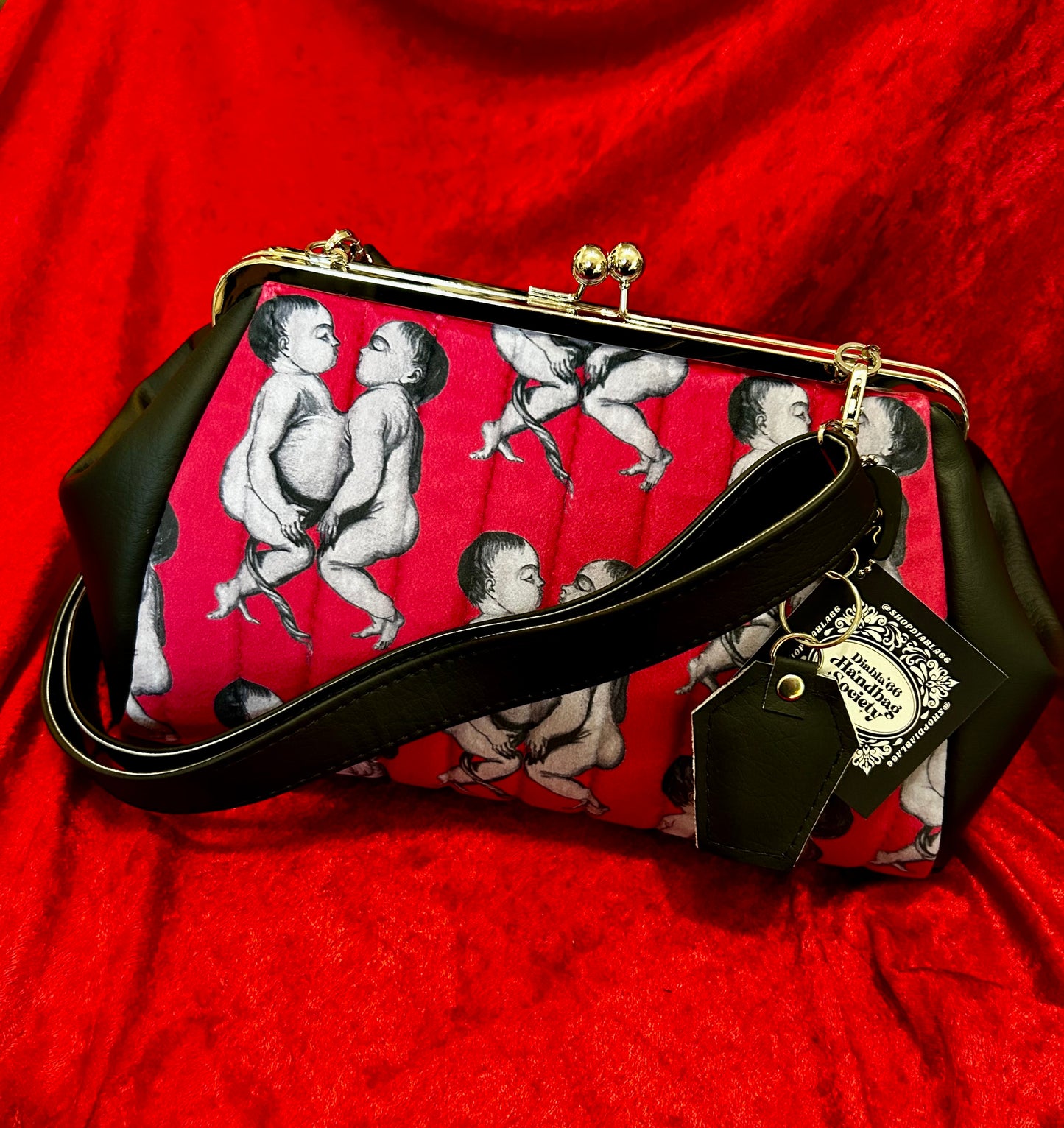 Conjoined Twins Large Kisslock Handbag