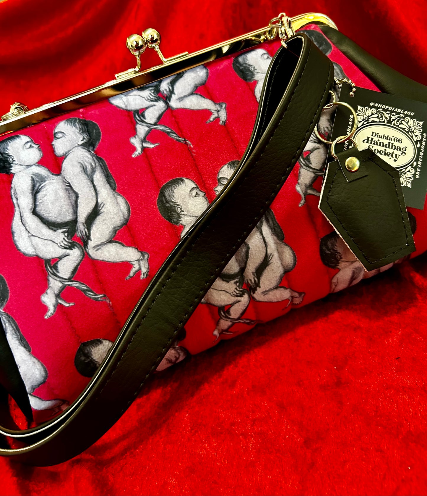 Conjoined Twins Large Kisslock Handbag