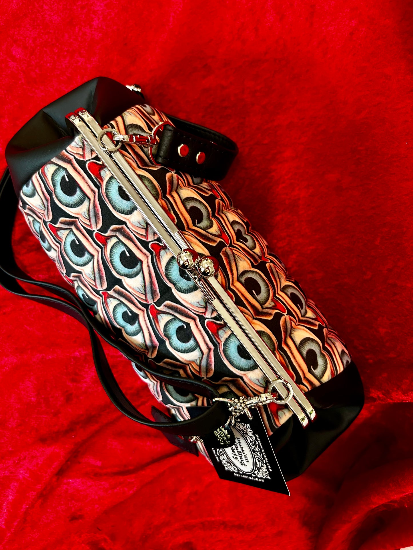 Creepy Eyes Large Kisslock Handbag