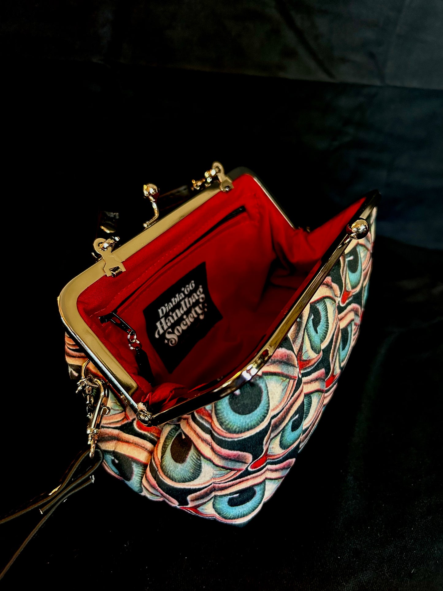 Creepy Eyes Mini Kisslock Handbag