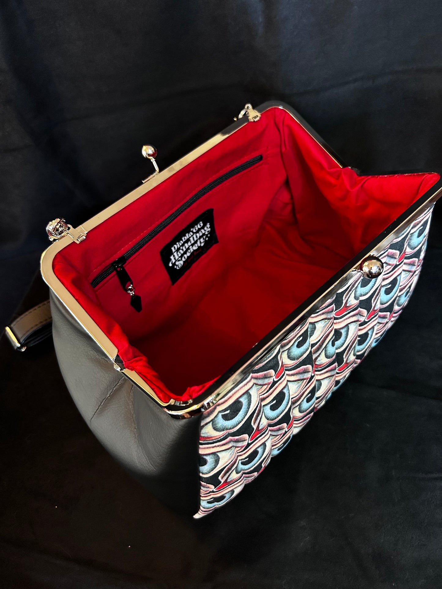 Creepy Eyes Large Kisslock Handbag