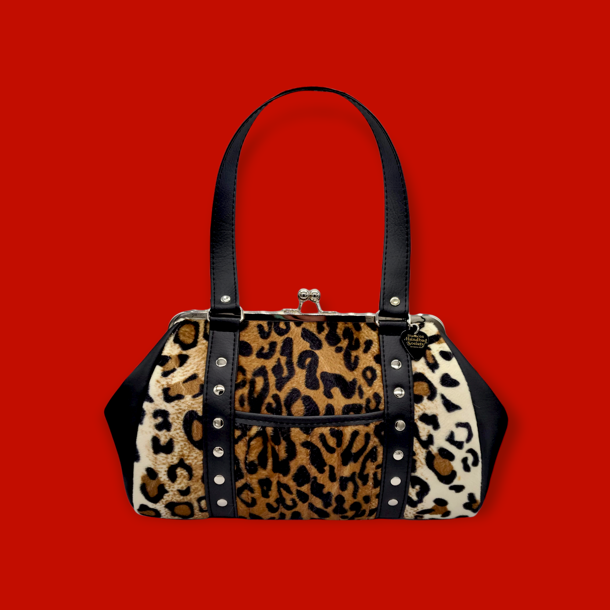 Leopard Large Kisslock Handbag Diabla 66 Handbag Society