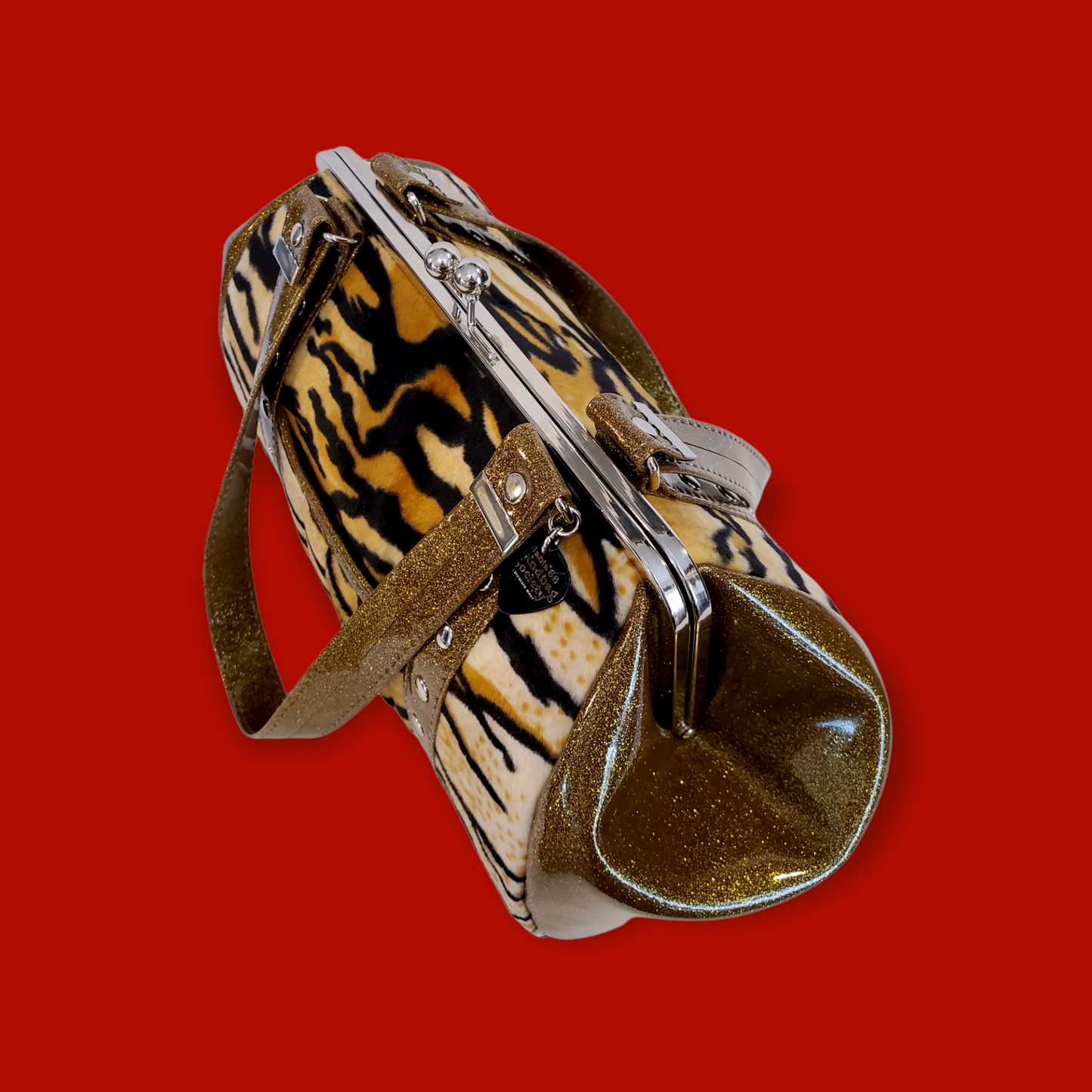 Kitten Handbag - Tiger and Gold Sparkle