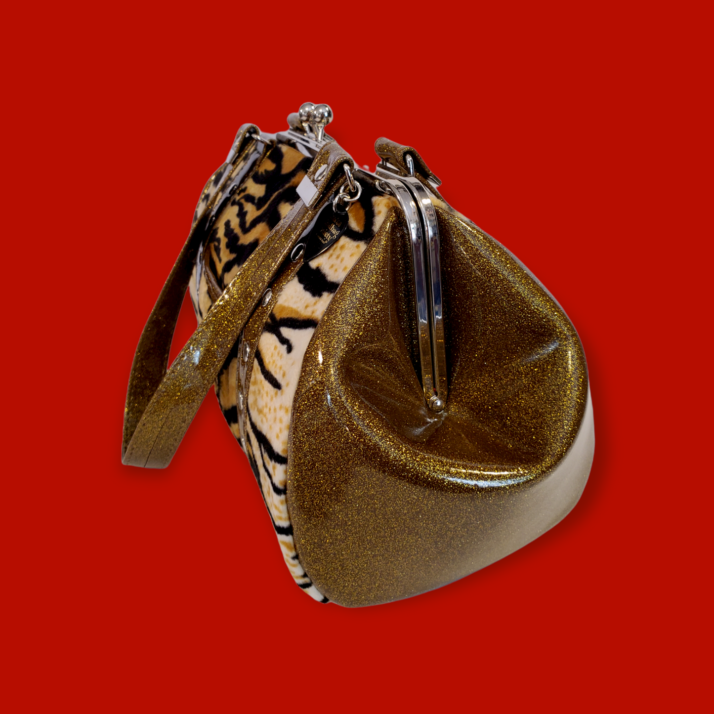 Kitten Handbag - Tiger and Gold Sparkle
