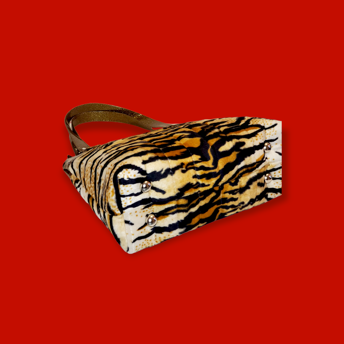 Kitten Tufted Tote - Tiger + Gold