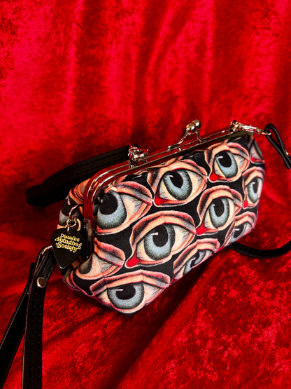 Creepy Eyes Mini Kisslock Handbag