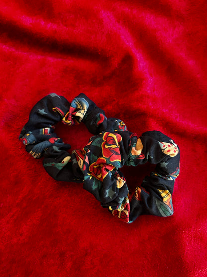 Tattoo Flash Print Hair Scrunchie