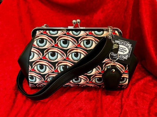 Creepy Eyes Large Kisslock Handbag