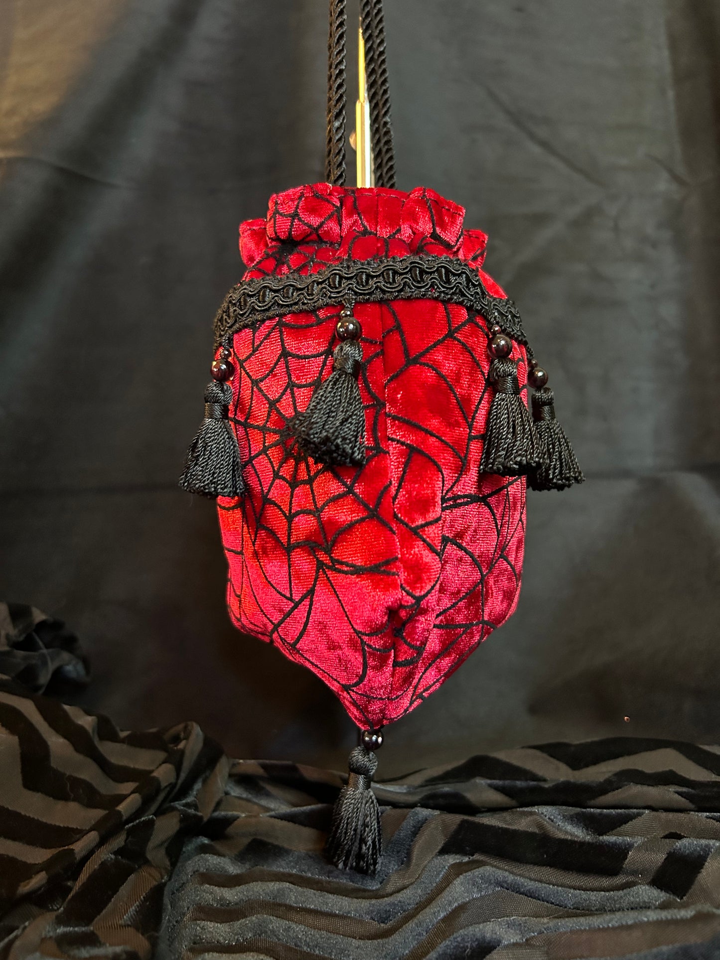 PRE-ORDER Crimson Webs Mini Drawstring Bag *Exclusive*