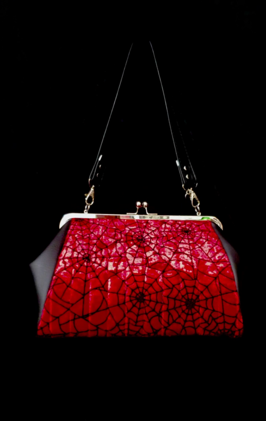 Crimson Webs Large Kisslock Handbag *Exclusive*