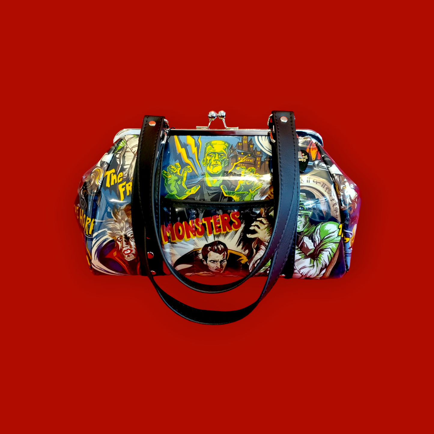 Midnight Monster Large Kisslock Handbag