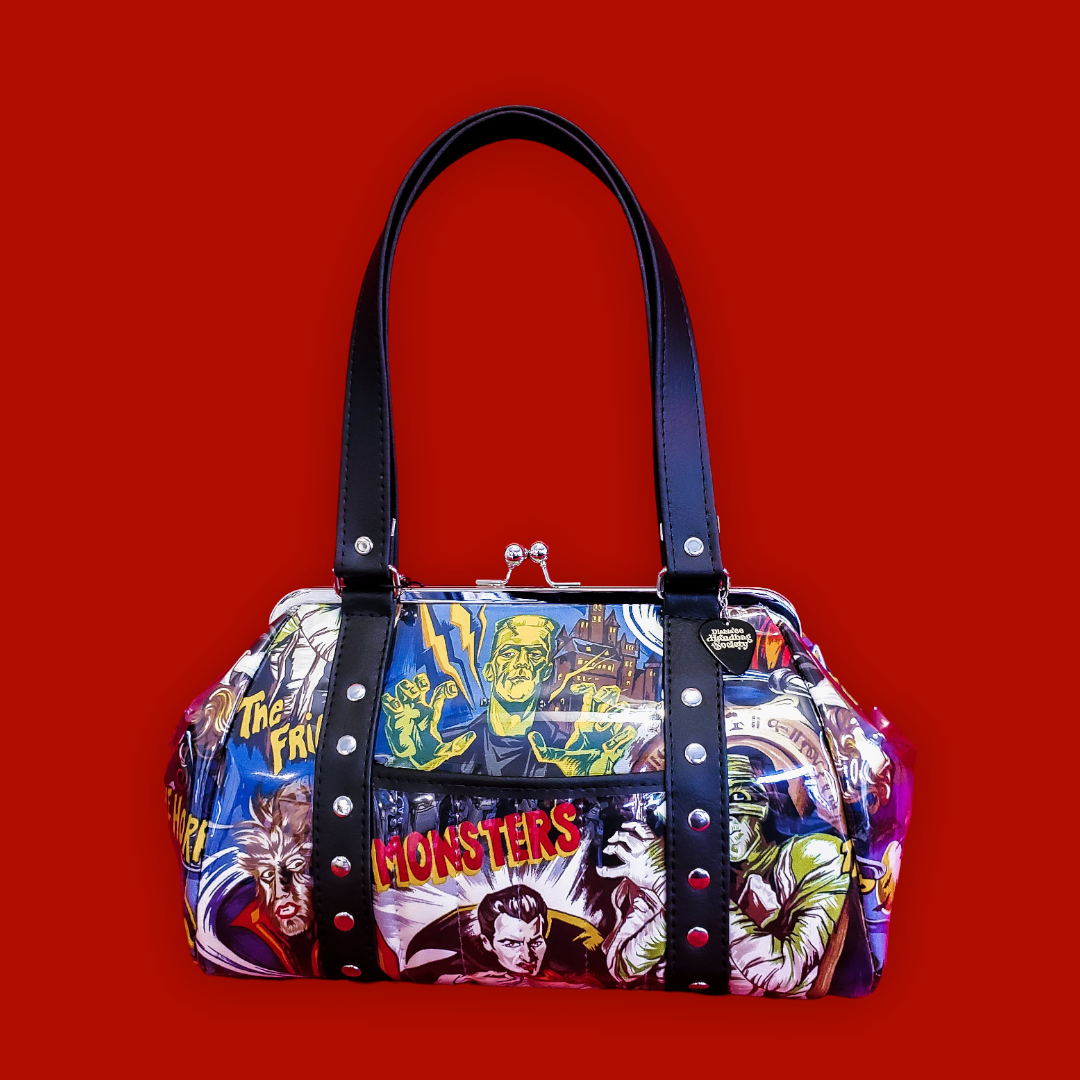 Midnight Monster Large Kisslock Handbag