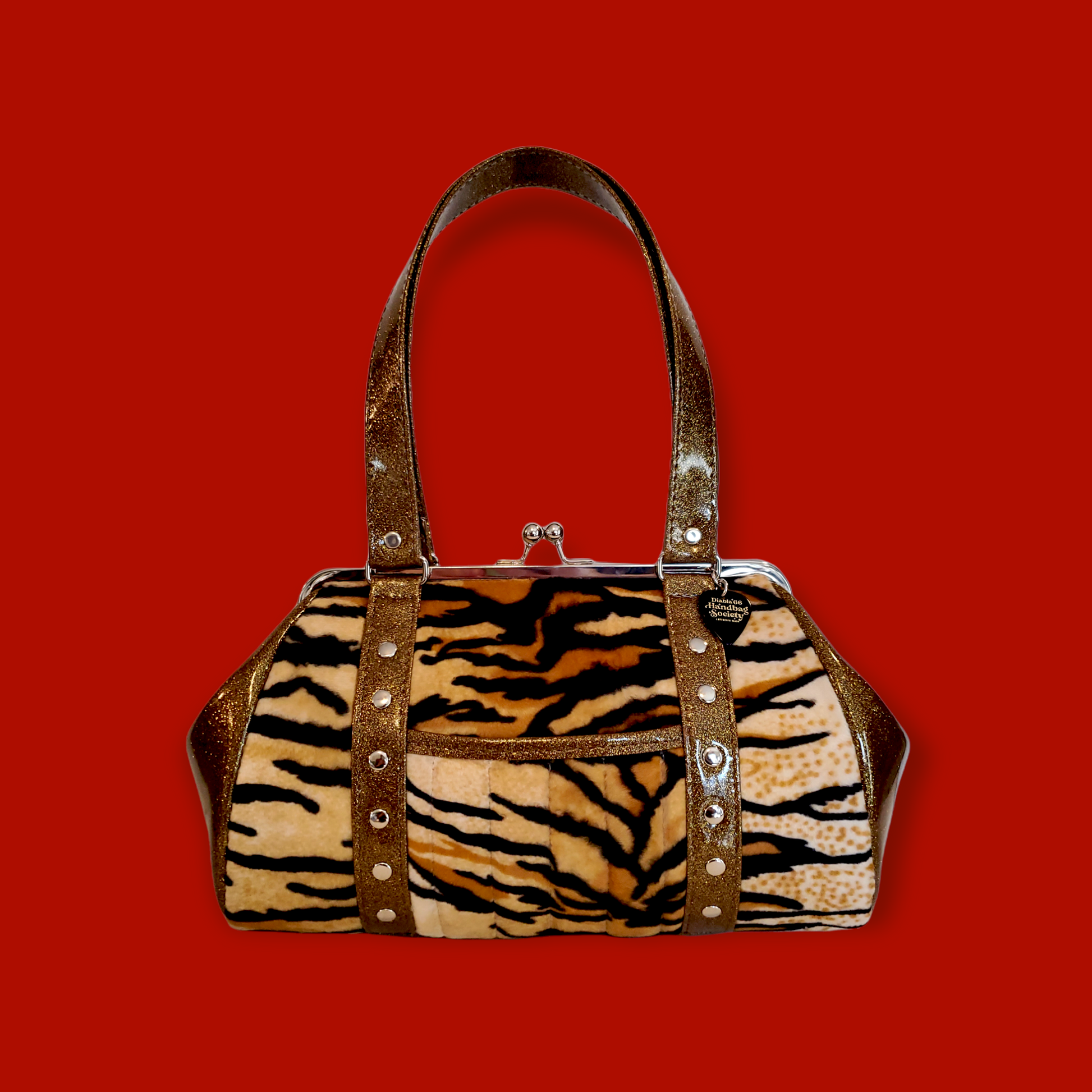 Kitten Handbag - Tiger and Gold Sparkle