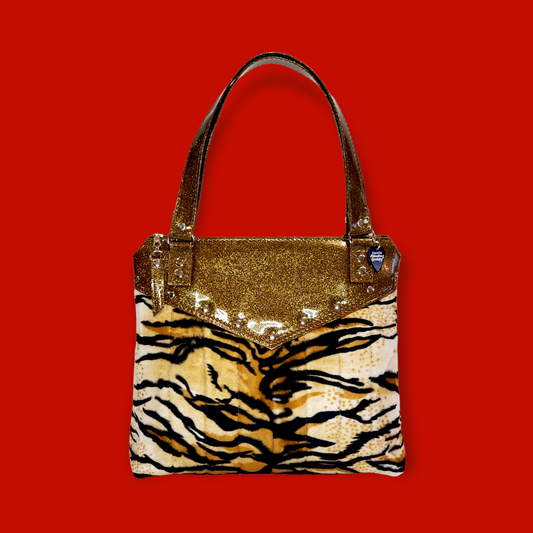 Kitten Tufted Tote - Tiger + Gold