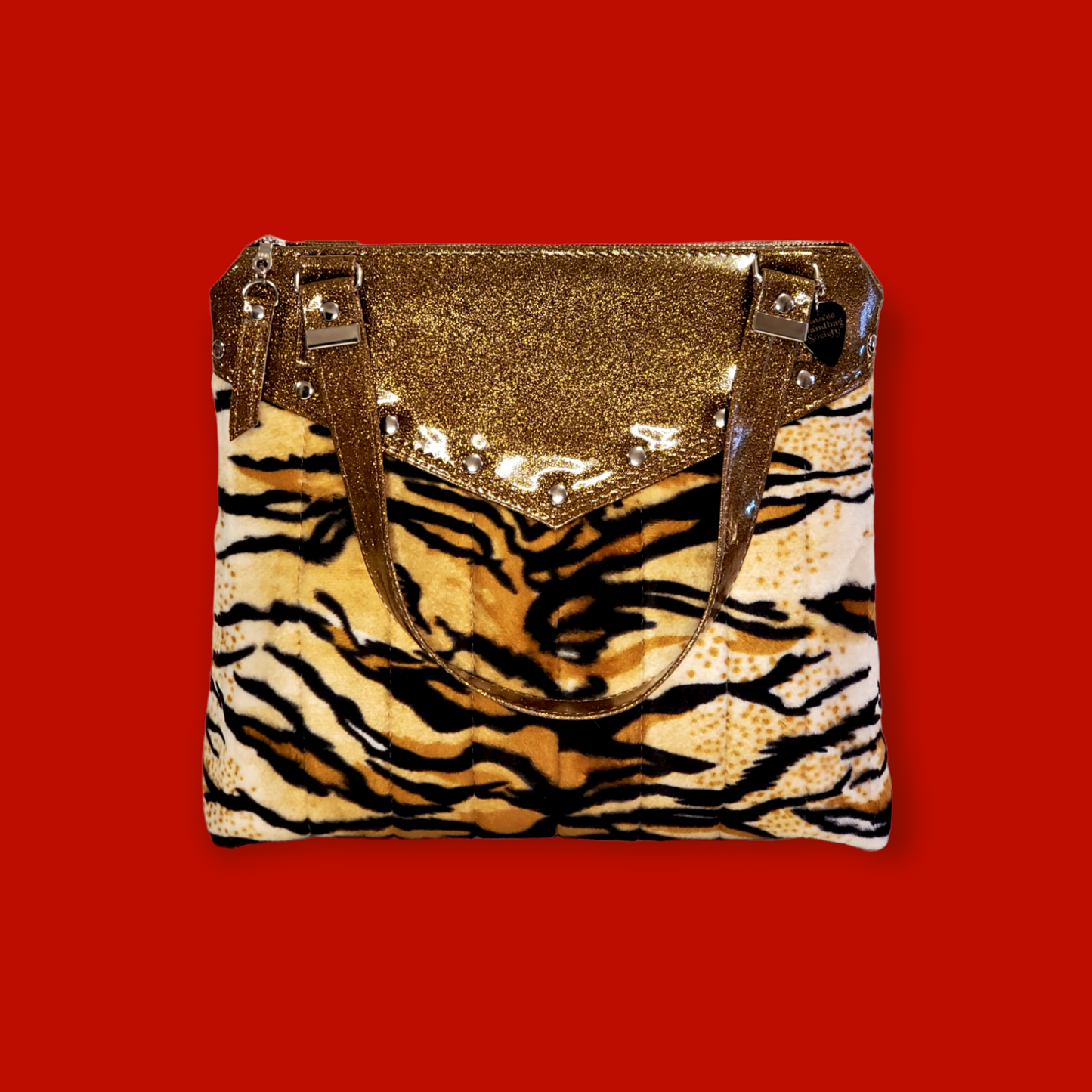 Kitten Tufted Tote - Tiger + Gold