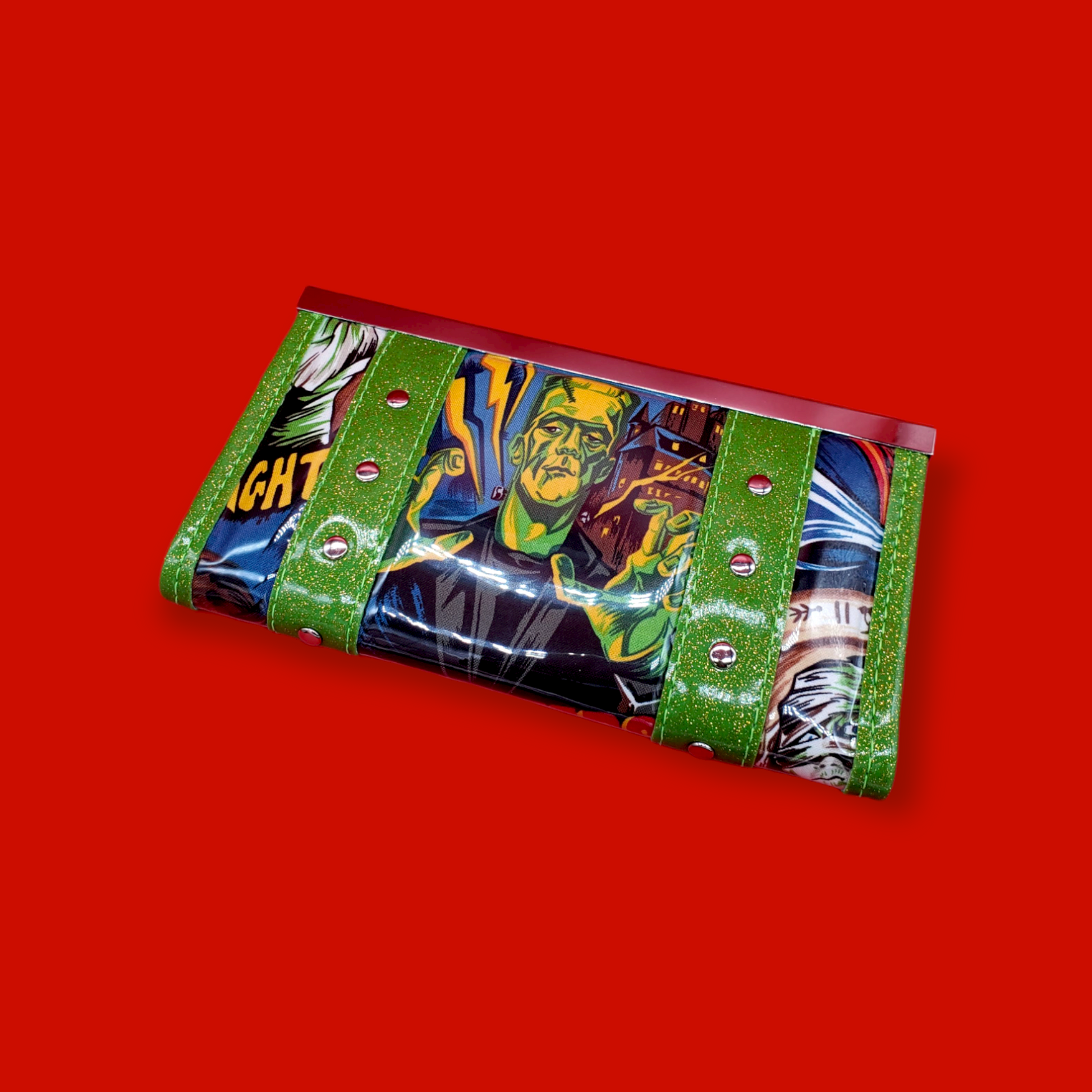 Midnight Monster Movie Wallet - S lime Green
